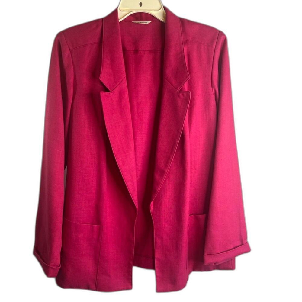 Jacobson's Vintage Linen Blend Open Front Lightweight Blazer Size 36*/LG‎
